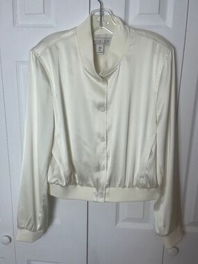 RACHEL ZOE  Bomber Jacket Satin like Fabric Size L